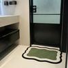 Bathroom Door Mat Super Absorbent Bath Mat Retro Bathroom Rug with Anti-Slip Bottom Diatomaceous
