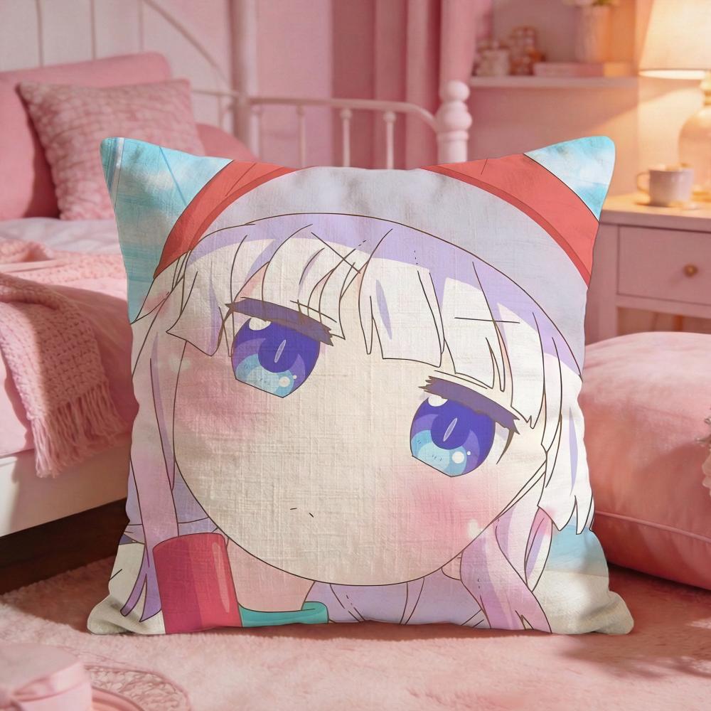 Miss Kobayashis DDragon Maids Cushion Cover Premium Comfort Reversible Pillow CoveTwo In One Design For Any Room  Car Interior