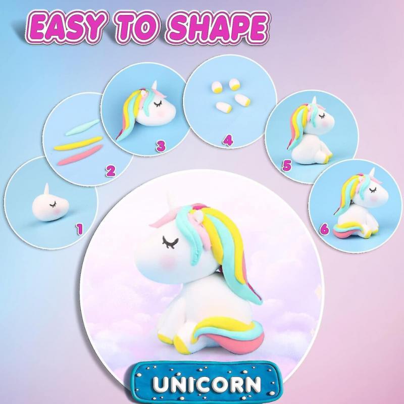 Lufttorkande lera - Magisk lera 24 färger, Modellera för barn med verktyg, Mjuk