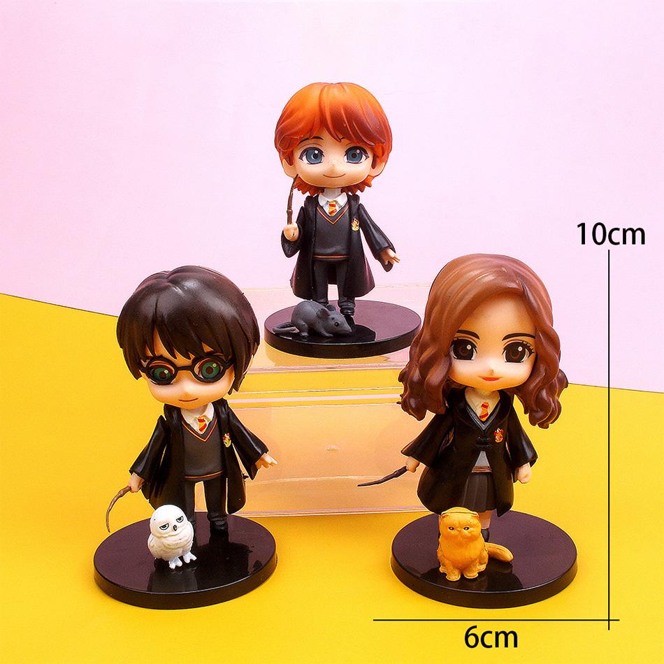 

Harry Q Style 3pcs/10pcs Collection PVC Vinyl Potter Figures Hermione Ron Hedwig Cake Decoration Car Model Dolls Present Toy Collection