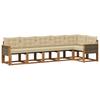 Outdoor Sofa Set with Cushions 6 Pcs Natural and Beige