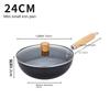 Household Frying Pan for Induction Cooker and Gas Stove, Flat Bottom Pan, Iron Wok