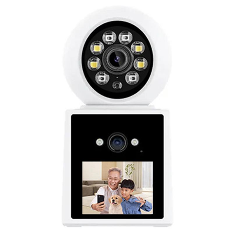 

Video Chat Camera Home Security Dual Lens Phone App Monitoring Indoor HD Camera (No Memory Card) EU Plug