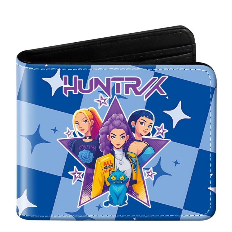 Demon Hunter Pu Anime Cartoon Print Short Wallet Rumi Mira Zoey Saja Storage Bag Birthday Gift