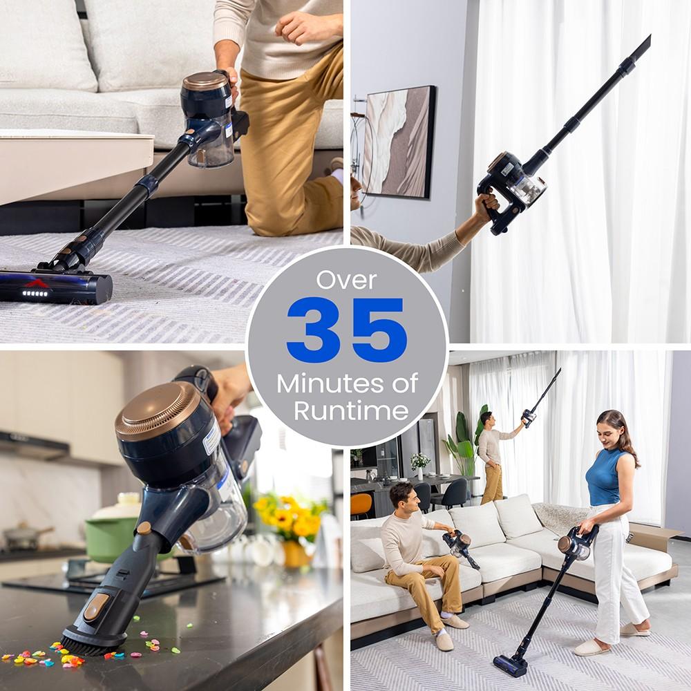 مكنسة كهربائية لاسلكية Proscenic P11 Lite، قوة شفط قصوى 28 كيلو باسكال، مدة تشغيل تصل إلى 35 دقيقة، شاشة LED، فك تشابك الشعر تلقائيًا