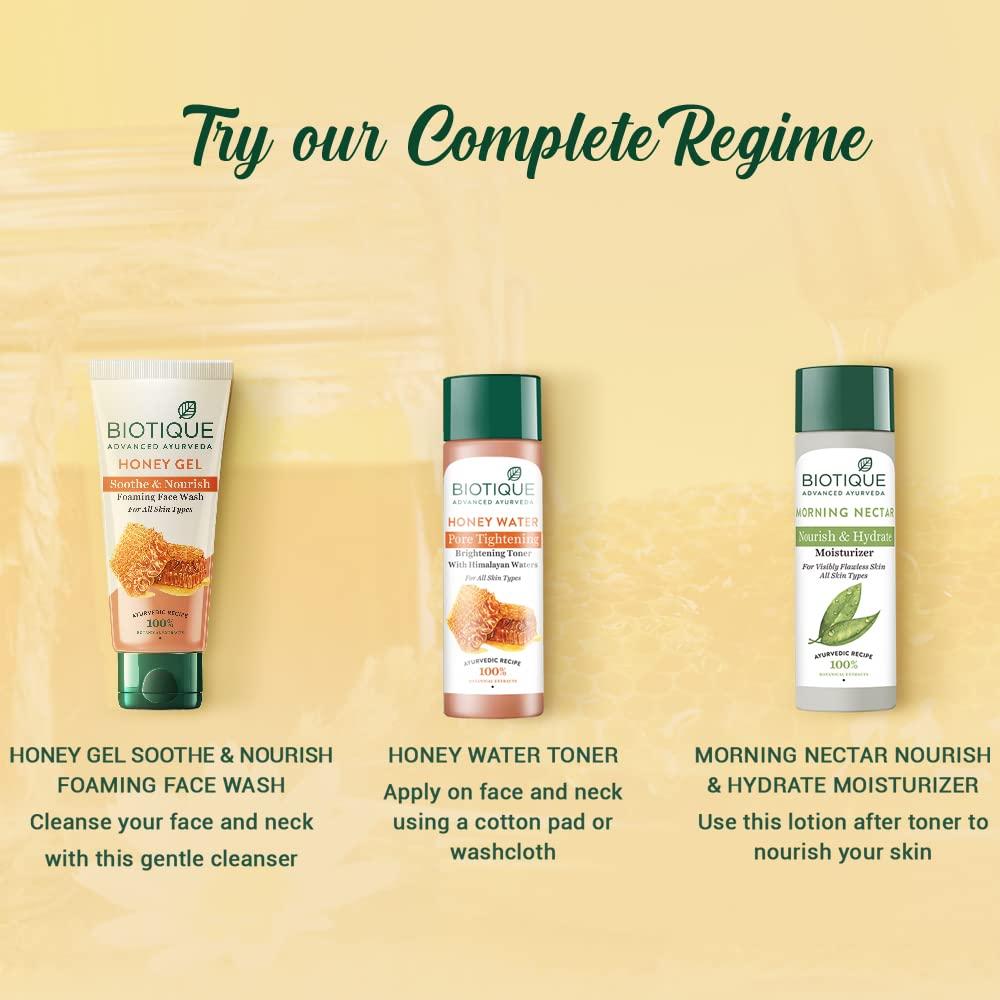 Biotique Honig Gel Schäumendes Gesichtswaschgel 150ml | Seifenfreie Formel | Spendet Feuchtigkeit & Nährt Trockene Haut | 100% Botanische Extrakte | Alle Hauttypen