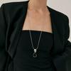 High-End Irregular Black Agate Teardrop Necklace for Women: Adjustable Summer Sweater Chain