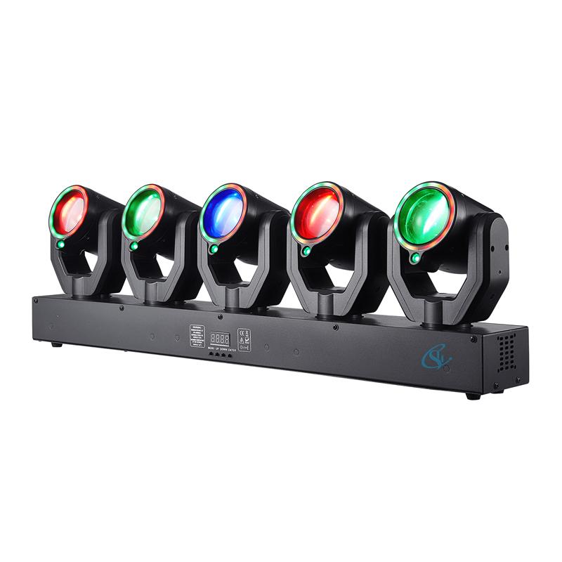 180w 5-Head XY Rotating Stage Disco Light  DMX512 Sound Control RGBW Beam+Green Laser Colorful LED Party Bart Lamp