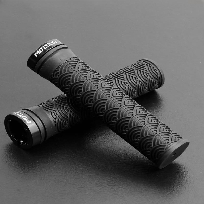 1Pair Bicycle TPE Handle Cover, Mountain Bike Xiangyun Non-slip Unilateral Locking Universal Grip Cover, Cycling Accessories