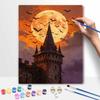 Halloween Castle Full Moon Bats Digital Oil Painting Coloring Painting Hand Painting Home Decoration
