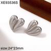 Gold Plated Geometric Heart Stud Earrings for Women - Titanium Steel, Light Luxury Ear Jewelry
