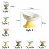 With Flower Design Cat Bowl Ceramic Dog Food Feeding Basin Pet High Foot Bowl  Kitten Puppy