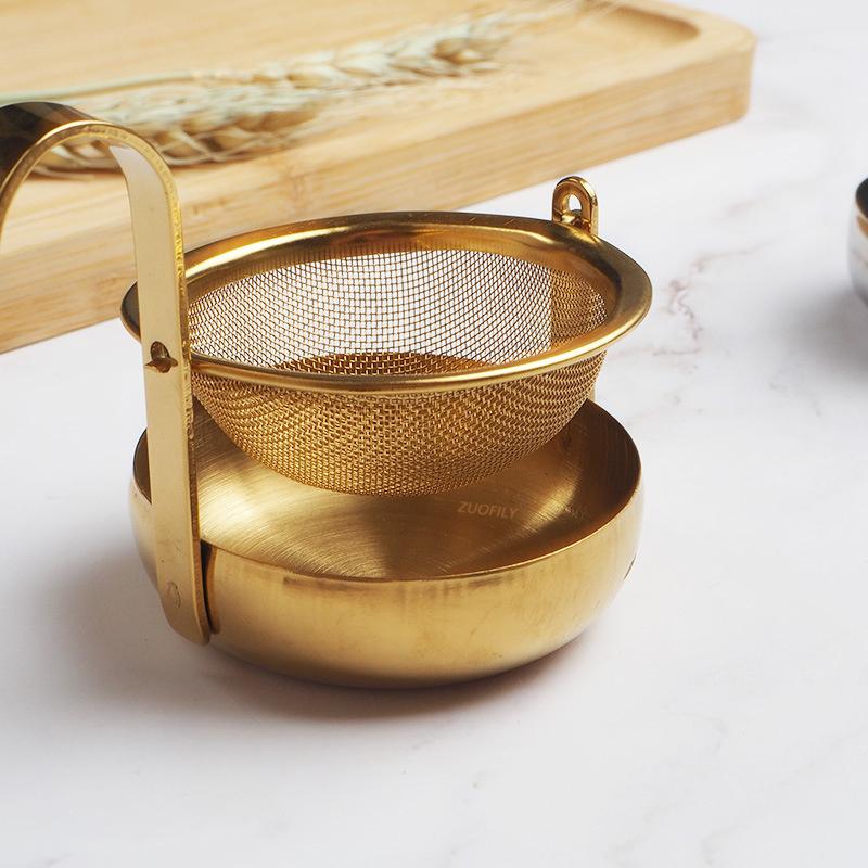 NEW Rotating Tea Strainer Stainless Steel Gold Silver Fine Mesh Tea Filter Sieve Teaware 360 Rotatable Tea Infuser Kitchen Tool