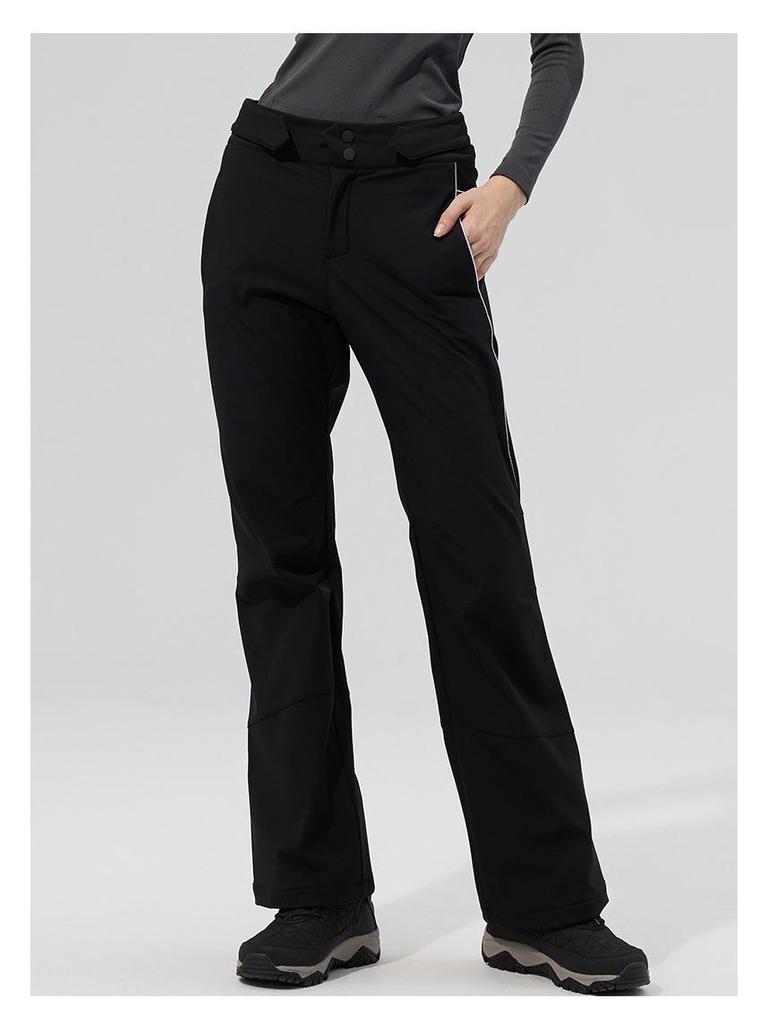 Water-Repellent Durable Outdoor Micro-Flare Pants with Autumn/Winter Velvet Warmth