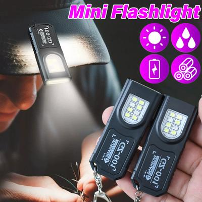 Mini Lampade Portachiavi Testa Torcia Ricaricabile USB Impermeabile Luci per Escursionismo Campeggio Portatili Torce Ricaricabili Portachiavi