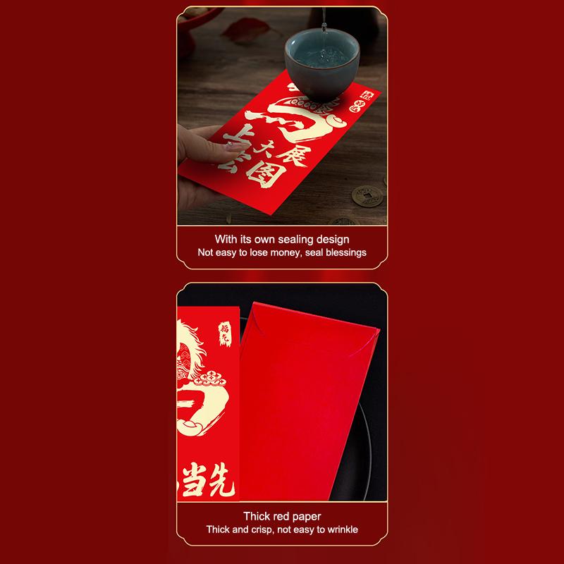6Pcs/Set Chinese Year Money Envelope Horse Year Red Envelope Red Pocket 2026 Spring Festival Envelope