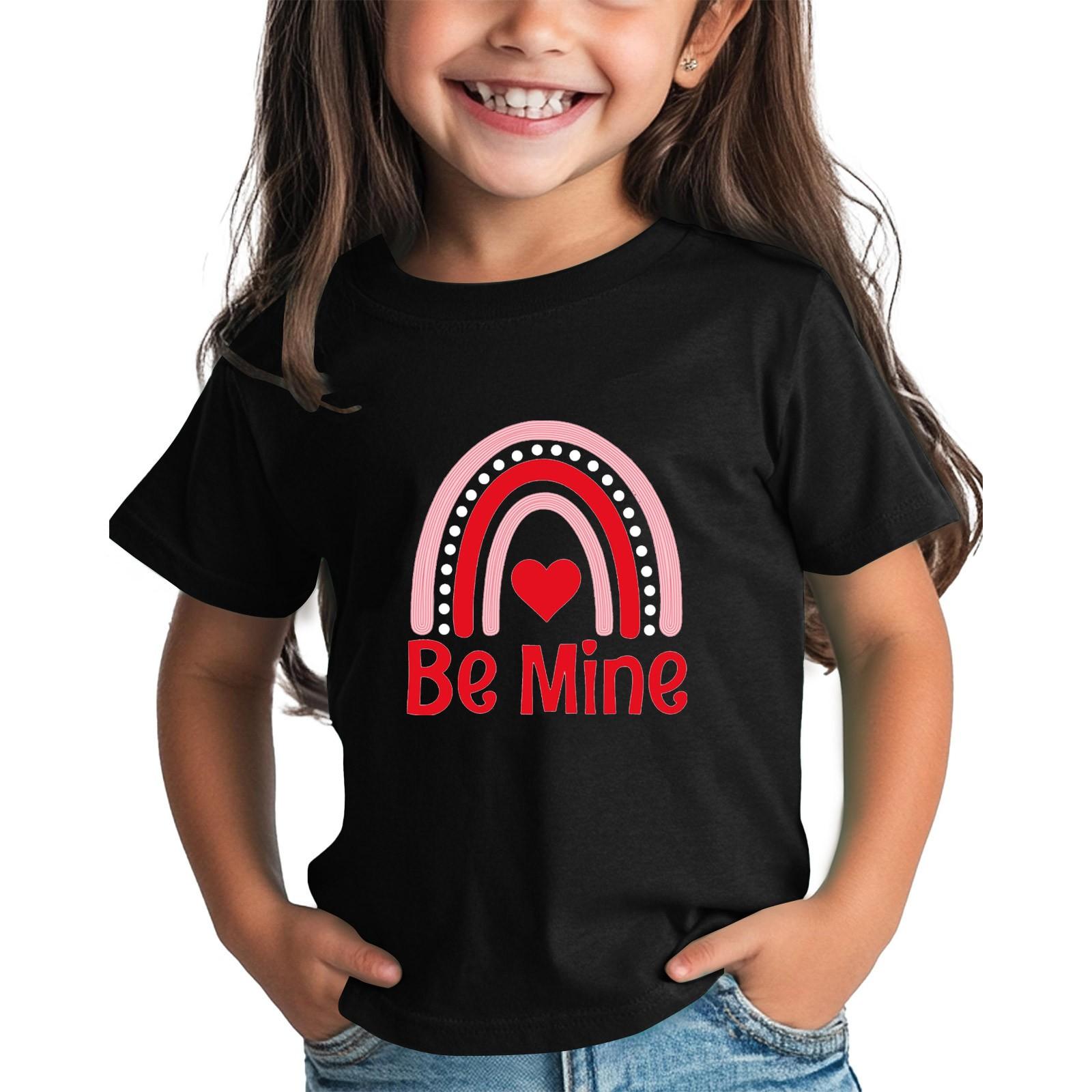 Toddler Girl Boy Valentines Day Shirt Cute Love Heart T-Shirts Kids Valentine s Day Shirts 120