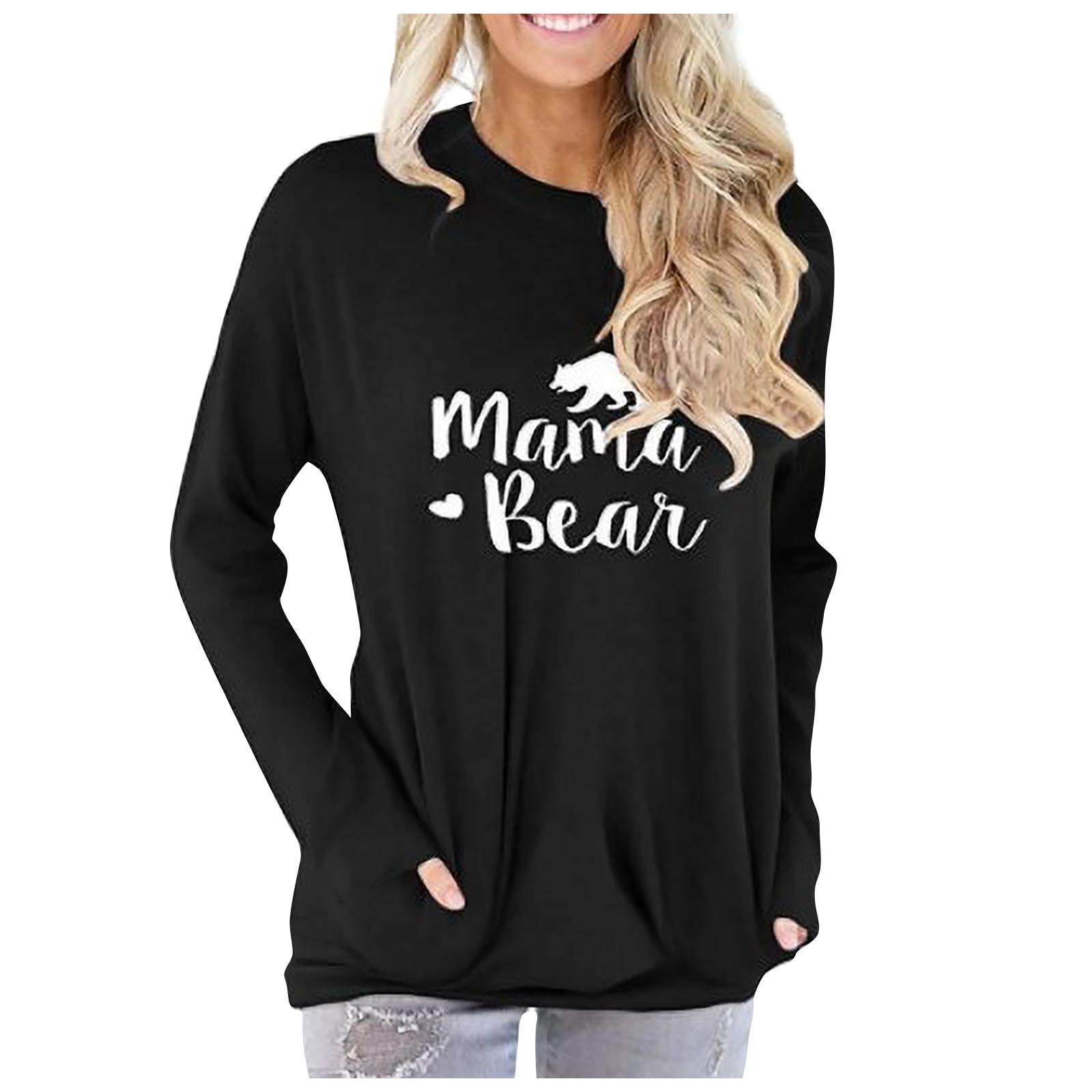 

Women s Casual Fashion Christmas Valentine s Day Butterfly Printed Long Sleeve Pullover Top M чорний