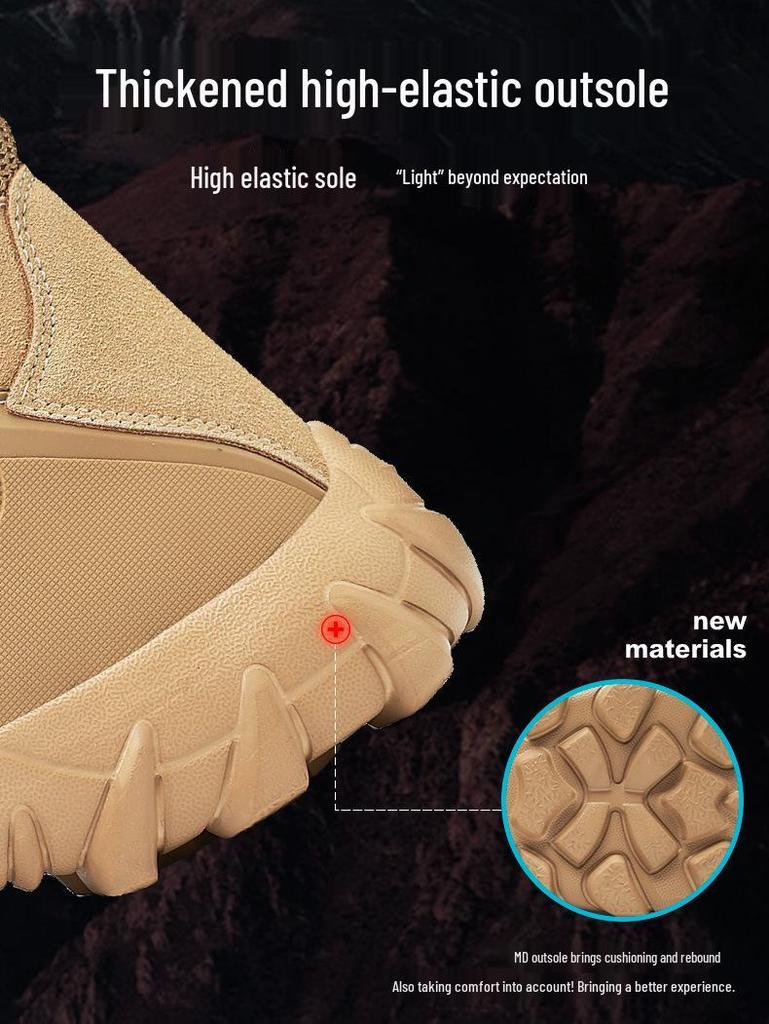 Stivali Militari Tattici Resistenti all'Usura Antiscivolo da Uomo - Scarpe da Montagna Desertiche Outdoor ad Alta Caviglia, Taglie Grandi.