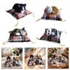 Simulation Cats Doll Ornament Realistic Furry Plush Animal with Cushion Mat Desktop Doll for Home Bedroom Decoration