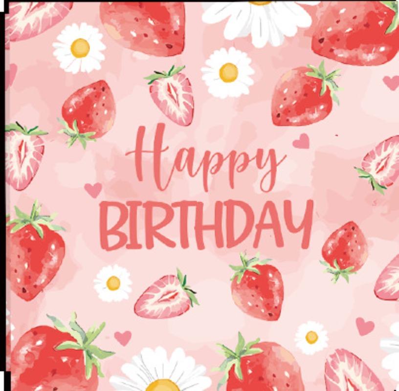 Flower & Strawberry Pattern Paper Plates, Party Supplies, Disposable Plates Fit for 24 Guests, for Party Decoration, Birthday, Gift-Giving