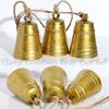 Antique Iron Bell Christmas Ornament Hemp Rope Hanging Decor for Fireplace Mantel Rustic Metal Jingle Bells Holiday Home Decor