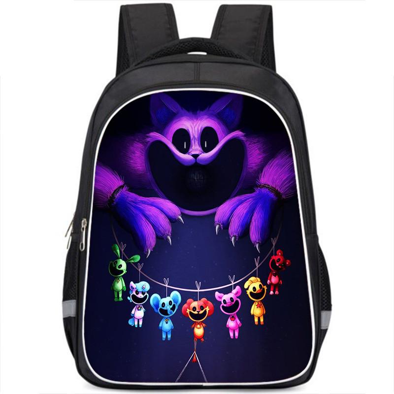 Stylish Catnap Poppy Playtime Backpack For Students Cartoon Print Dual Straps