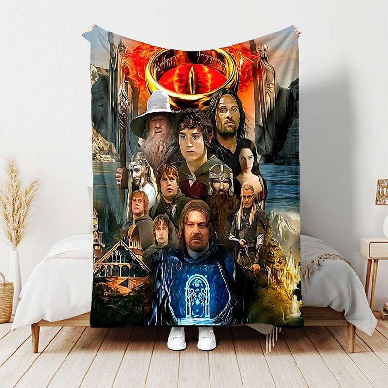 1pc Blanket The Lord of the Rings1 Print Design, Lightweight Blanket for Sofa, Bed- Soft &Warm, Gift for All Seasons like Christmas, Halloween