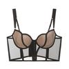 Women's Push-Up Fishbone Corset Mesh Vest & Waist Cincher Bra Set with Chest Pads