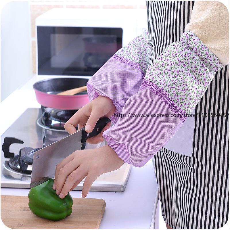 Simple Household Anti-Dirt Long Sleeve Striped Rose Floral Cleaning Gloves For Office And Home Use Suitable For Men And Women.