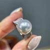 Pearl ring, natural freshwater oversized single big white, comparable to Australian white 925 silver-plated ring 12-13mm atmosphere