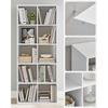 VASAGLE Scandinavian Style Bookcase 10 Compartments Standing Shelf Storage Rack for Living Room Office Bedroom Study Room Divider White
