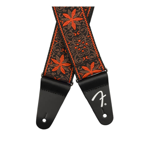 Fender Pasadena Woven Strap, Orange Wallflower, 2" (Made in Canada)