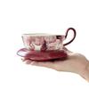 Hanging Ear Coffee Cup Saucer Mochu Orchid Medieval Ink Wind Cup Light Luxury High Sense Home Office Cup