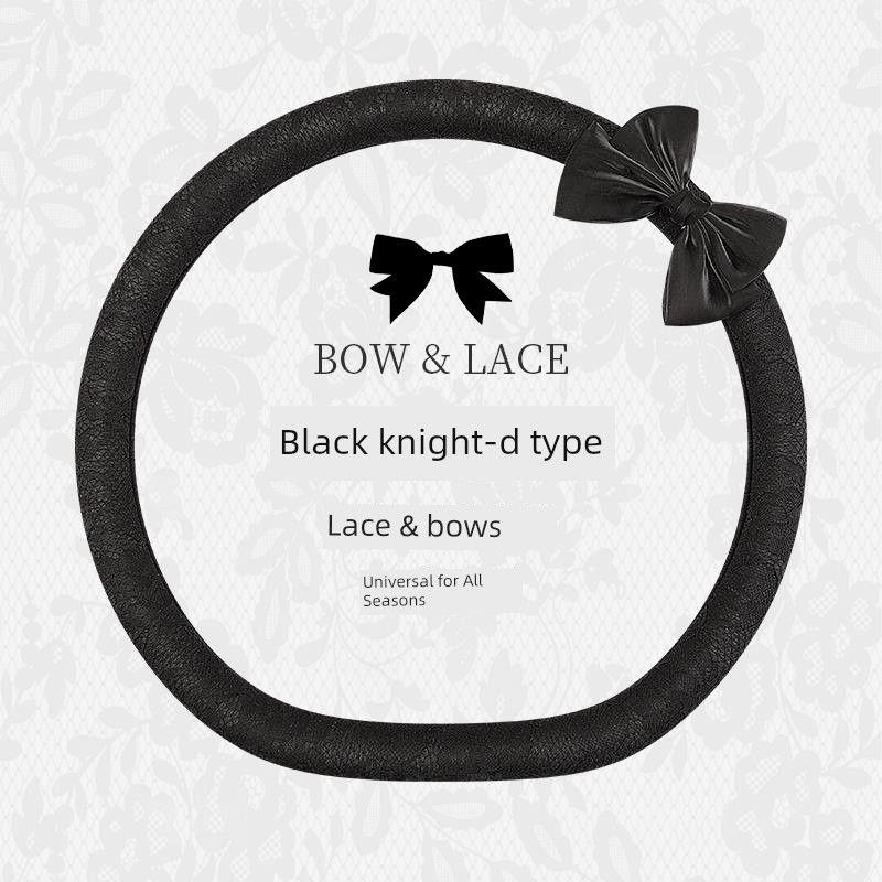 

Lace Goddess Trendy Brand Non-Slip Breathable Car Steering Wheel Cover Summer Comfortable All-Season Universal Sports Car Handle Cover Fb-180 [D Shape. Black Knight]