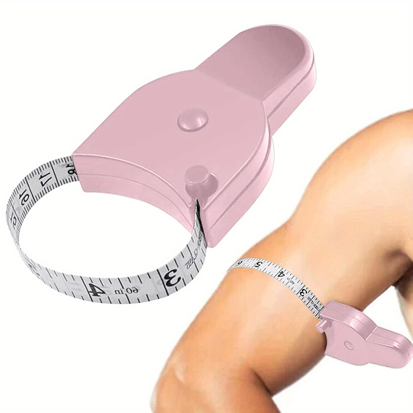 

Автоматически вытягивающаяся лента для измерения тела — 60 дюймов/150 см для похудения, фитнеса, пошива одежды — точная лента для измерения талии с функцией фиксации розовый