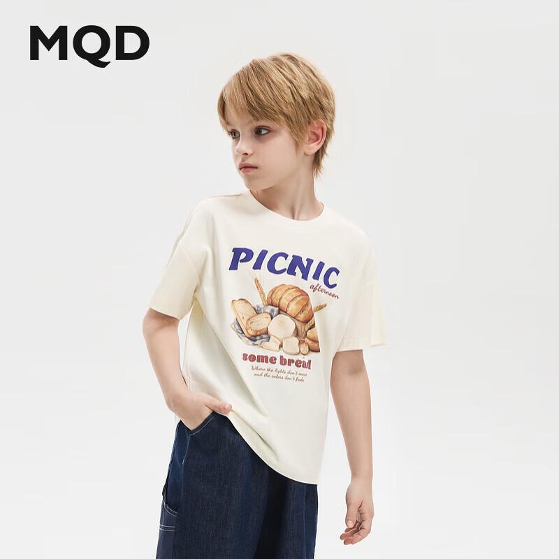 MQD Boys  Trendy Cartoon Letter Short Sleeve T-Shirt 130