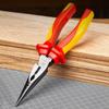 200mm Insulated Long Needle Nose Plier 1000V for Electric Vehicle, Jaws Hardness HRC58 To 62, Two-Toned Anti Slip Handle