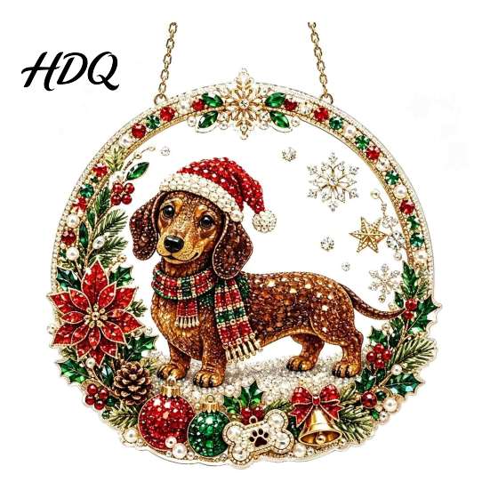 Decorative Hanging Ornaments for Home Christmas Diamond Art Ornament 2D Acrylic Pearl Painting Gift Friends