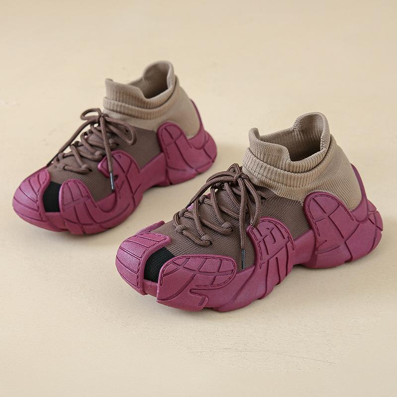 Octopus Fly-woven Sports Shoes Socks Shoes Women's Thick-soled Heightening Women's Shoes Summer Breathable Large-size Casual Shoes