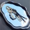 Stylish Leather Cord Keychain Makeup Mirror Portable Travel Essential Stylish Cosmetic Accessory Gift Metal Key Holder