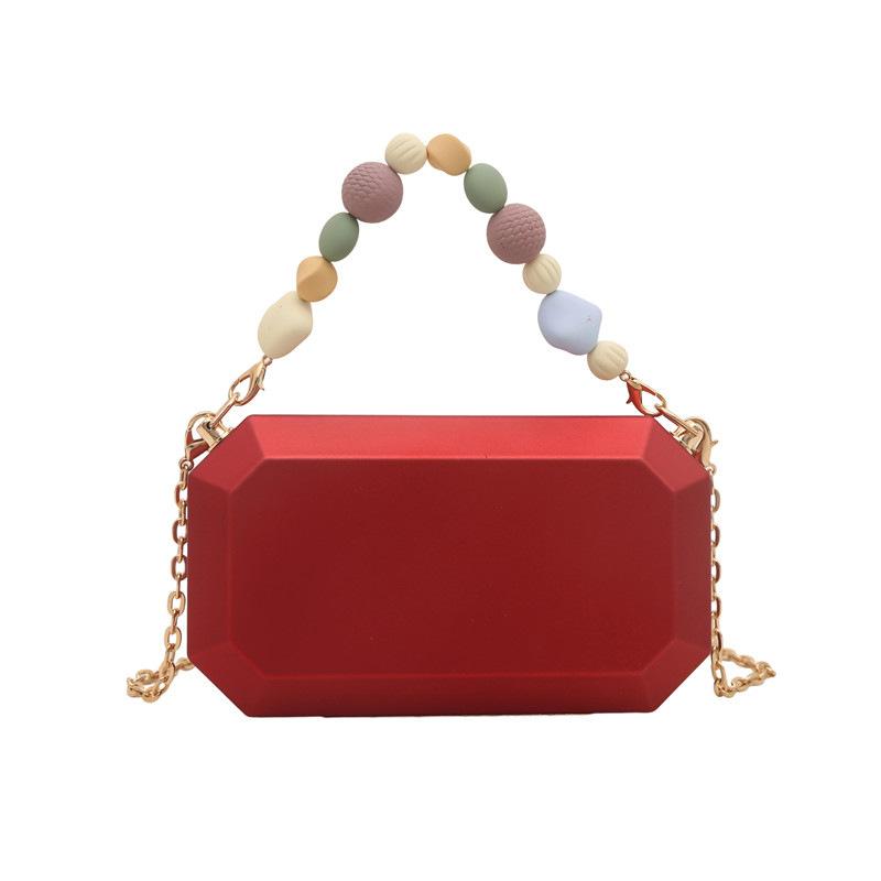 Bags Square Box Acrylic Bag for Women 2025 New Candy Color Single Shoulder Chain Crossbody Evening Bag