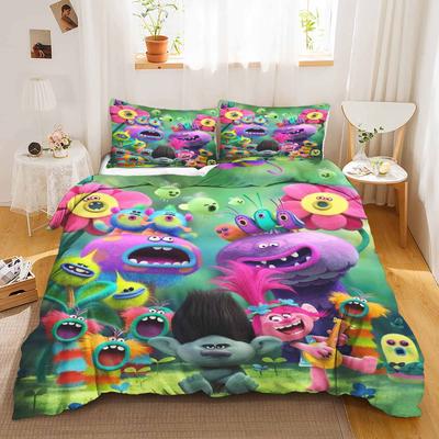 Trolls Cover Set Comforter Bedding 3D Children'S Bedding Set 3-Piece 1 Quilt Cover King Size