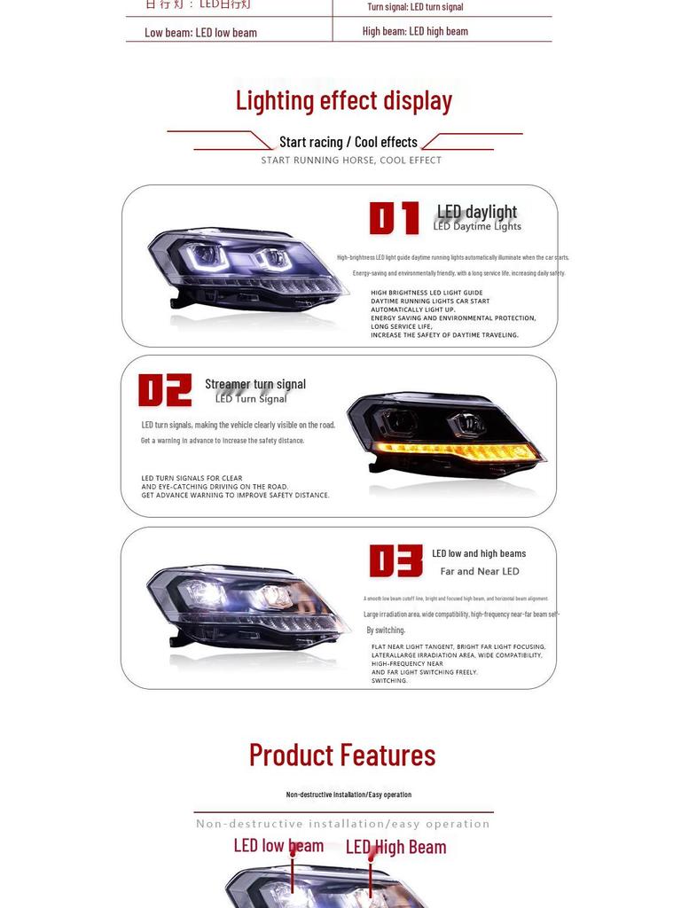 Volkswagen Jetta 17-19 LED Projector Headlights with DRL & Flowing Turn Signals.