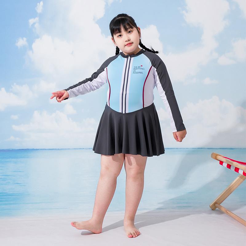 

Купальное платье с длинным рукавом большого размера - Консервативный купальник с солнцезащитой 170 cm