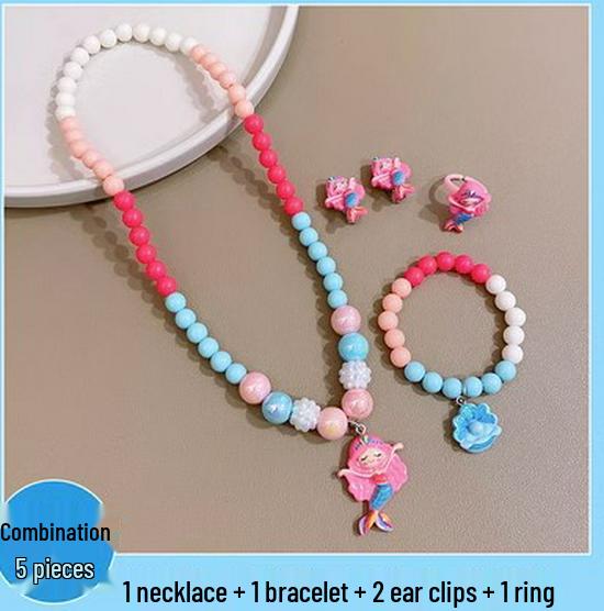 Frozen Princess Kids' Necklace & Bracelet Gift Set for Christmas or Birthday