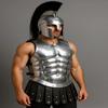 Silver Leonidas Muscle Armor Suit 300 Movie Spartan Costume Gift Item for Father, Brother, Boyfriend, Husband