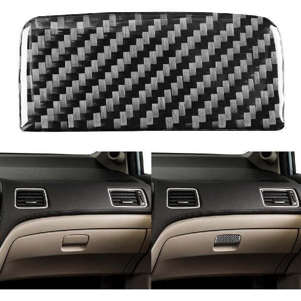

Real Premium 3K Carbon Fiber Decals Center armrest Automatic Gearbox Shift Panel Sticker Trim Decoration Cover Compatible with Honda Civic 9 Coupe Storage Box Handle
