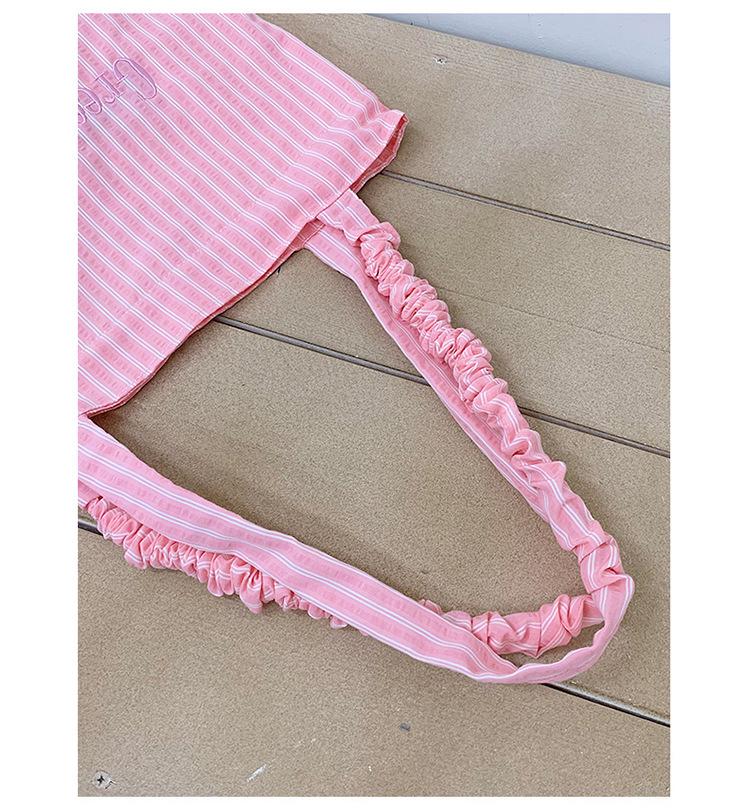 Korean-Style Retro Striped Tote Bag – Large Capacity Shoulder Bag