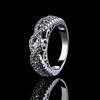 Double-Layer Micro-Set Zircon Simulation Diamond Couple Ring Luxury Party Wedding Accessories Ring